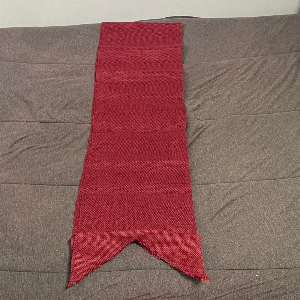 Burgundy Burlap Table Runner